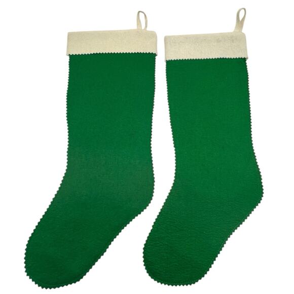 1960s MCM Felt Crewel Christmas Stockings Set of 2 Victorian Lady Gentlemen MONO - Picture 8 of 11